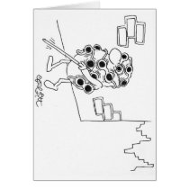 Blind potato wearing dunglasses over 'eyes' greeting card