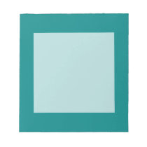 Blind teal notepad