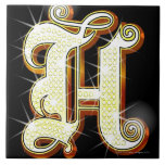 Bling alphabet H Ceramic Tile