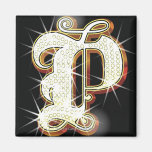 Bling alphabet P Fridge Magnets
