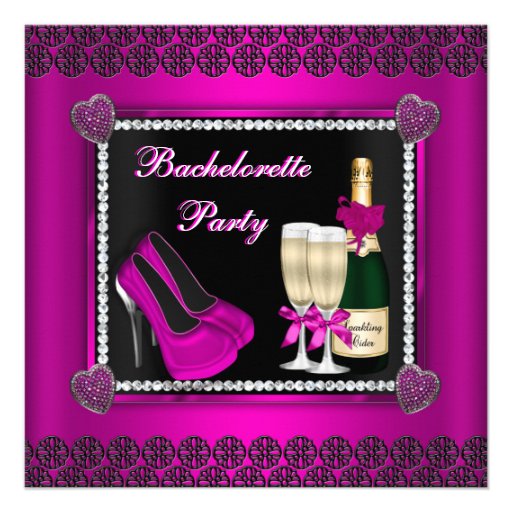 Bling and Bubbly Bachelorette Invite