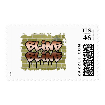bling bling graffiti  design postage stamps by doonidesigns