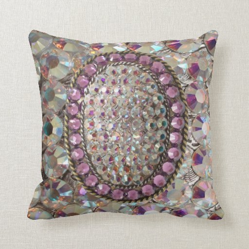 BLING BLING Iridescent Rhinestone Pillow Zazzle