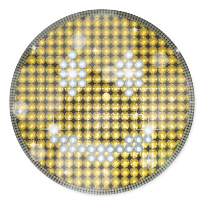 BLING BLING SMILEY ROUND STICKERS by fortyone