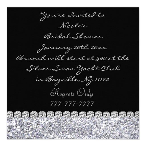 BLING Bridal Shower with CRYSTALS Invitation