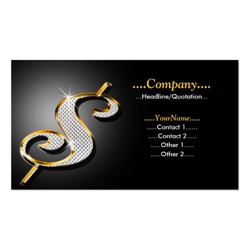 Bling Dollar Business Card Templates (front side)