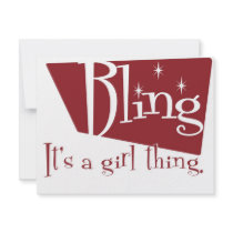 Bling. It's a Girl Thing (w/out Web site address) invitations