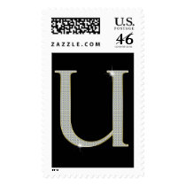 Bling Monogram Postage with Rhinestone Initial U stamps