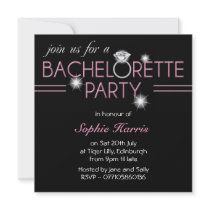 Bling Ring Pink Bachelorette Party Personalized Announcements
