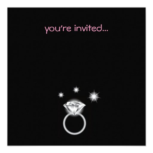 Bling Ring Pink Bachelorette Party Personalized Announcements