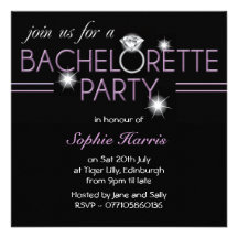 Bling Ring Purple Bachelorette Party Custom Announcement