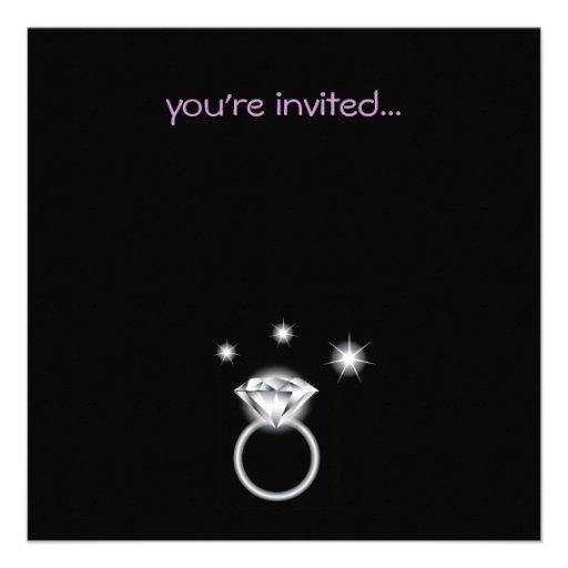Bling Ring Purple Bachelorette Party Custom Announcement