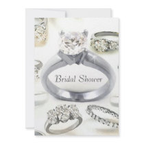 Bling Rings Bridal Shower Invitation by pinkinkart Bling Rings Bridal Shower Invitation