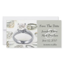 Bling Rings Save The Date Photo Card photo cards by pinkinkart Bling Rings Save The Date Photo Card photo cards