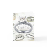 Bling Rings Wedding Thank You Greeting Cards