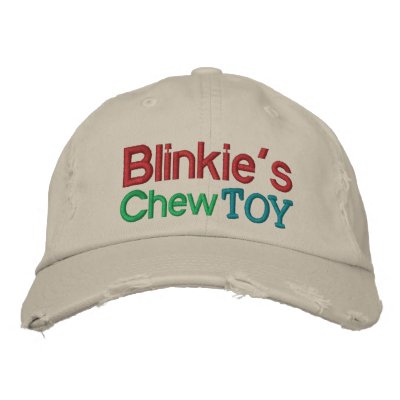 Blinkie's Chew Toy Cap by SRF Embroidered Baseball Caps by sharonrhea