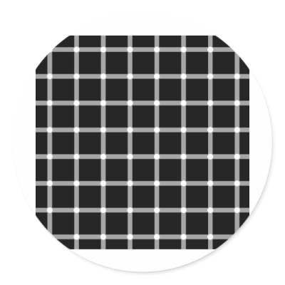 Blinking Dots - Optical Illusion Round Sticker by eggsell