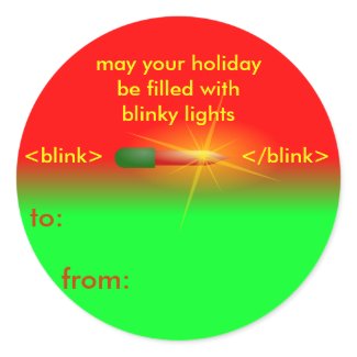 blinky light christmas tags sticker