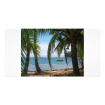Bliss tropical beach photo greeting card