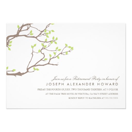 Blissful Branches Retirement Party Invite