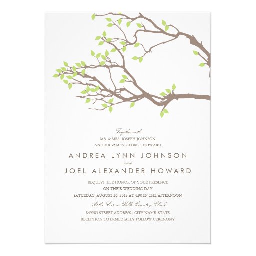 Blissful Branches Wedding Invitation (front side)