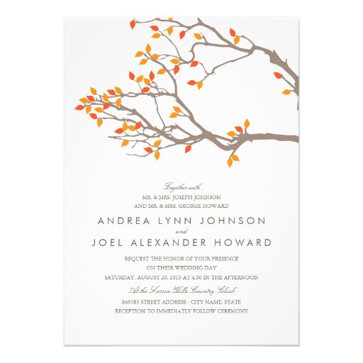 Blissful Branches Wedding Invitation (front side)