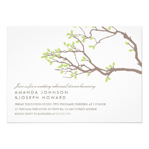 Blissful Branches Wedding Rehearsal Dinner Invite