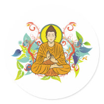 Blissful Buddha stickers by BuddhaGifts Blissful Buddha stickers