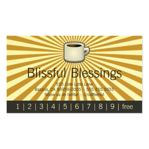 Blissful Burst with Logo Drink Punch Card Business Card