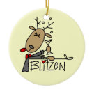 Blitzen Reindeer Christmas Tshirts and Gifts Christmas Ornaments