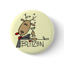 Blitzen Reindeer T-shirts and Gifts buttons