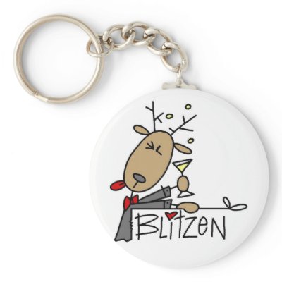 Blitzen Reindeer T-shirts and Gifts Key Chains by stick_figures