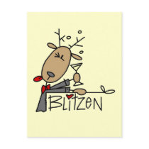 Blitzen Reindeer T-shirts and Gifts postcards