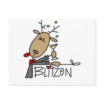 Blitzen Reindeer T-shirts and Gifts postcards