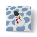 Bliz the Snowman Dotted White Button