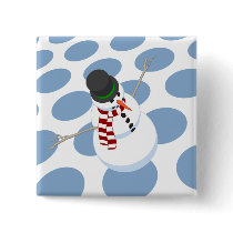 Bliz the Snowman Dotted White Button