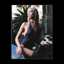 BLK1.com Swimsuit Model - Town Hall Newcastle with postcards
