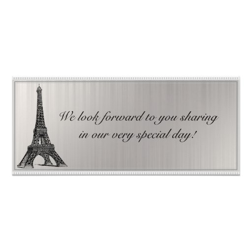 Blk Eiffel Tower Boarding Pass Wedding Invitation