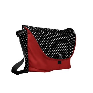 Blk/Wh/Red polka dot messenger bag