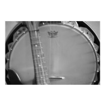 Blk & Wht Banjo poster posters