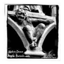 blk wht gargoyle poster Notre-Dame Paris, France posters