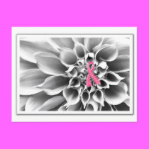 Blk & Wht/Pink Ribbon Postcard postcards
