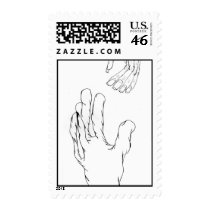 Blob Hand Postage Stamp