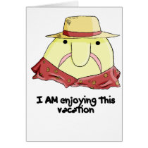 Blobfish on vacation greeting cards