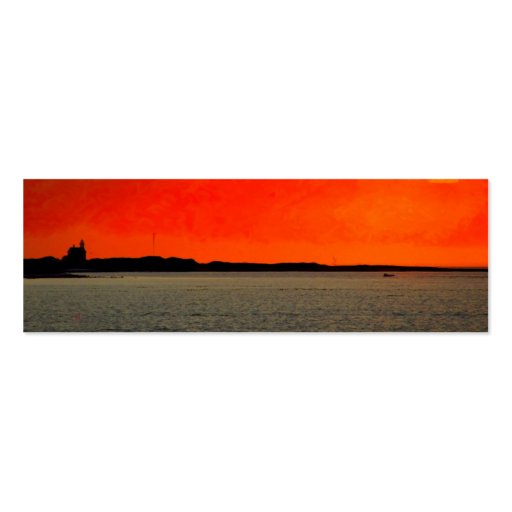 Block Island North Lighthouse at Sunset Painting Business Card