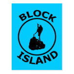 Block Island Shape Inside Circle Post Cards