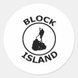 Block Island Shape Inside Circle Sticker