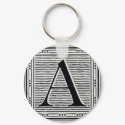 Block Letter "A" Woodcut Woodblock Inital keychains