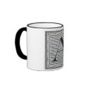 Block Letter "A" Woodcut Woodblock Inital mugs
