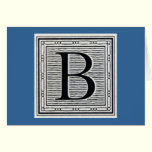 Block Letter "B" Woodcut Woodblock Inital cards